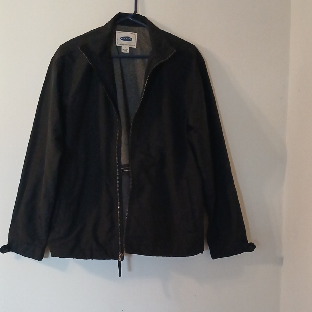Old Navy Black Lightweight Shirt Jacket with Notched Lapel